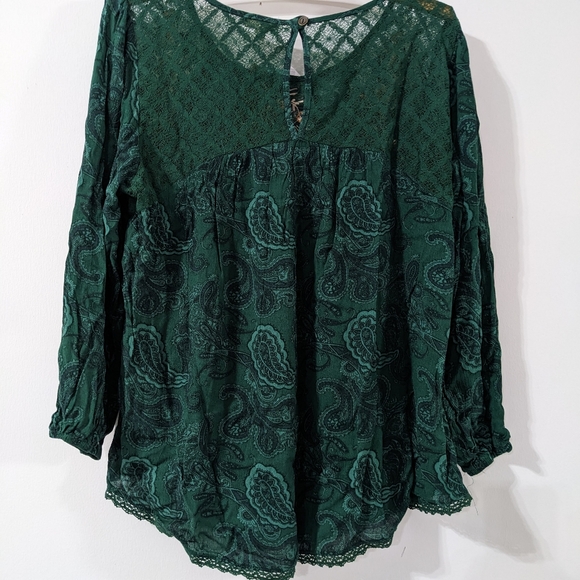 💚 NEW Mason & Belle Tempesta 3/4 Sleeve Green Blouse NWT - Picture 3 of 7